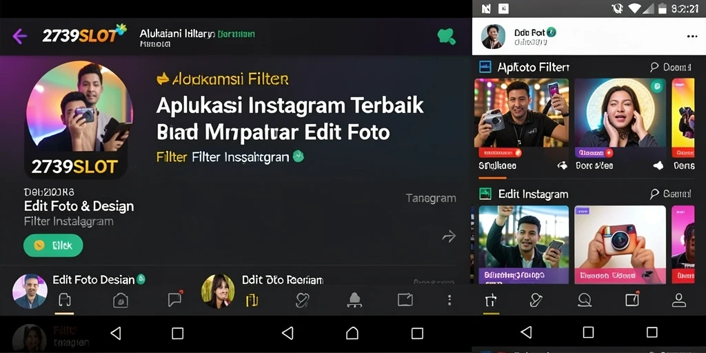Antarmuka aplikasi 2739SLOT dengan berbagai filter Instagram yang menarik.