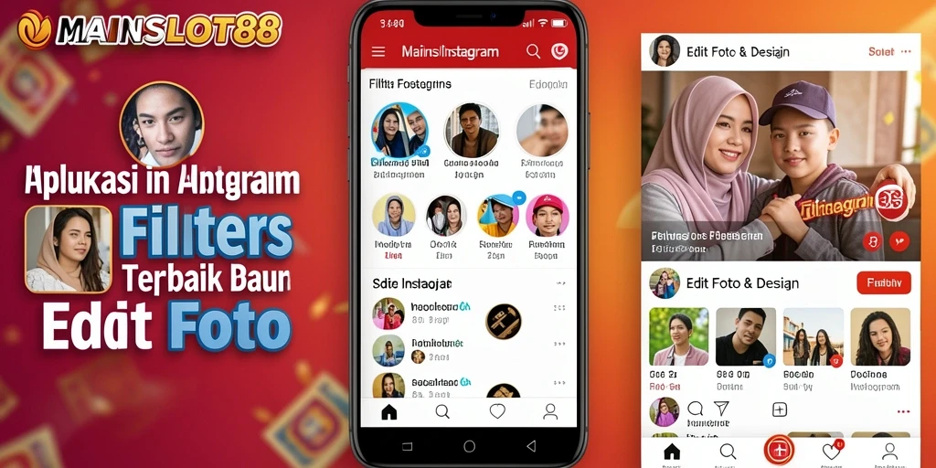 Antarmuka MAINSLOT88 dengan berbagai pilihan filter Instagram yang menarik.