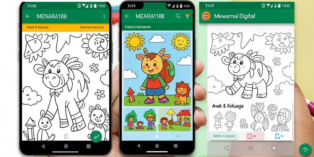 Antarmuka aplikasi MENARA188 dengan berbagai fitur mewarnai digital yang menarik.