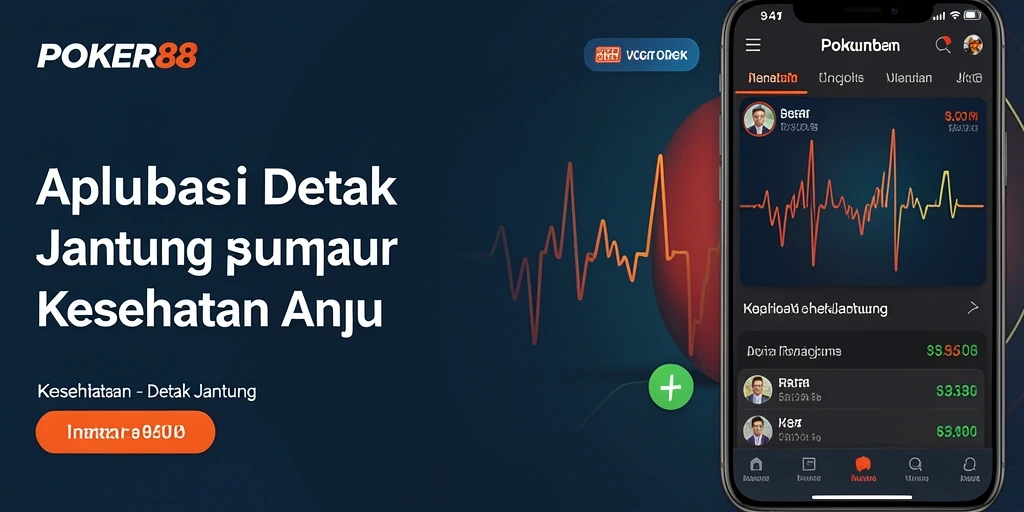 Tampilan antarmuka POKER88 untuk pemantauan detak jantung.