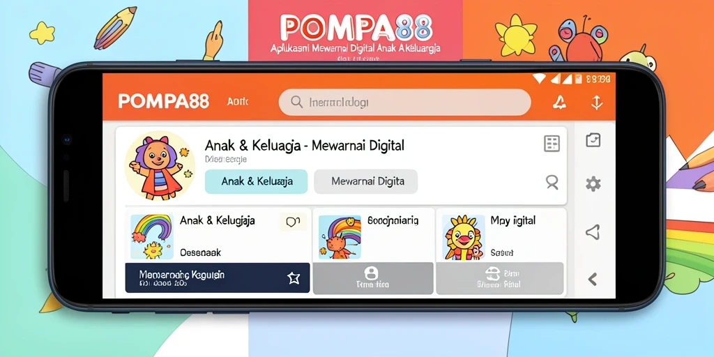 Antarmuka POMPA88 yang interaktif untuk mewarnai digital.